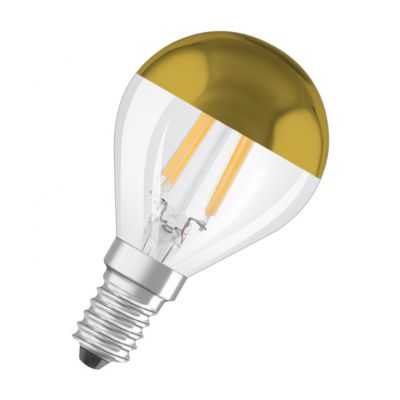LED STAR CL P FIL Mirror Gold 37 non-dim 4W 827 E14 LAMPA LED LEDVANCE (4058075456549)